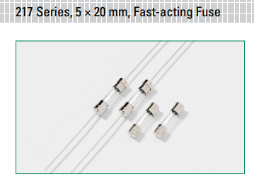 217 系列 - 符合IEC规范的5x20mm快熔型玻璃管保险丝