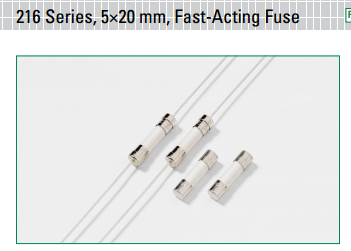 216 系列 - 符合IEC规范的5x20mm快熔型陶瓷管保险丝